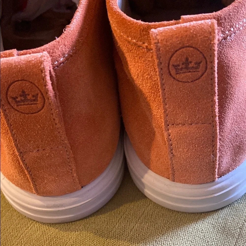 Vibrant Orange Suede Ankle Sneakers